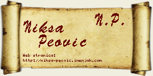 Nikša Peović vizit kartica